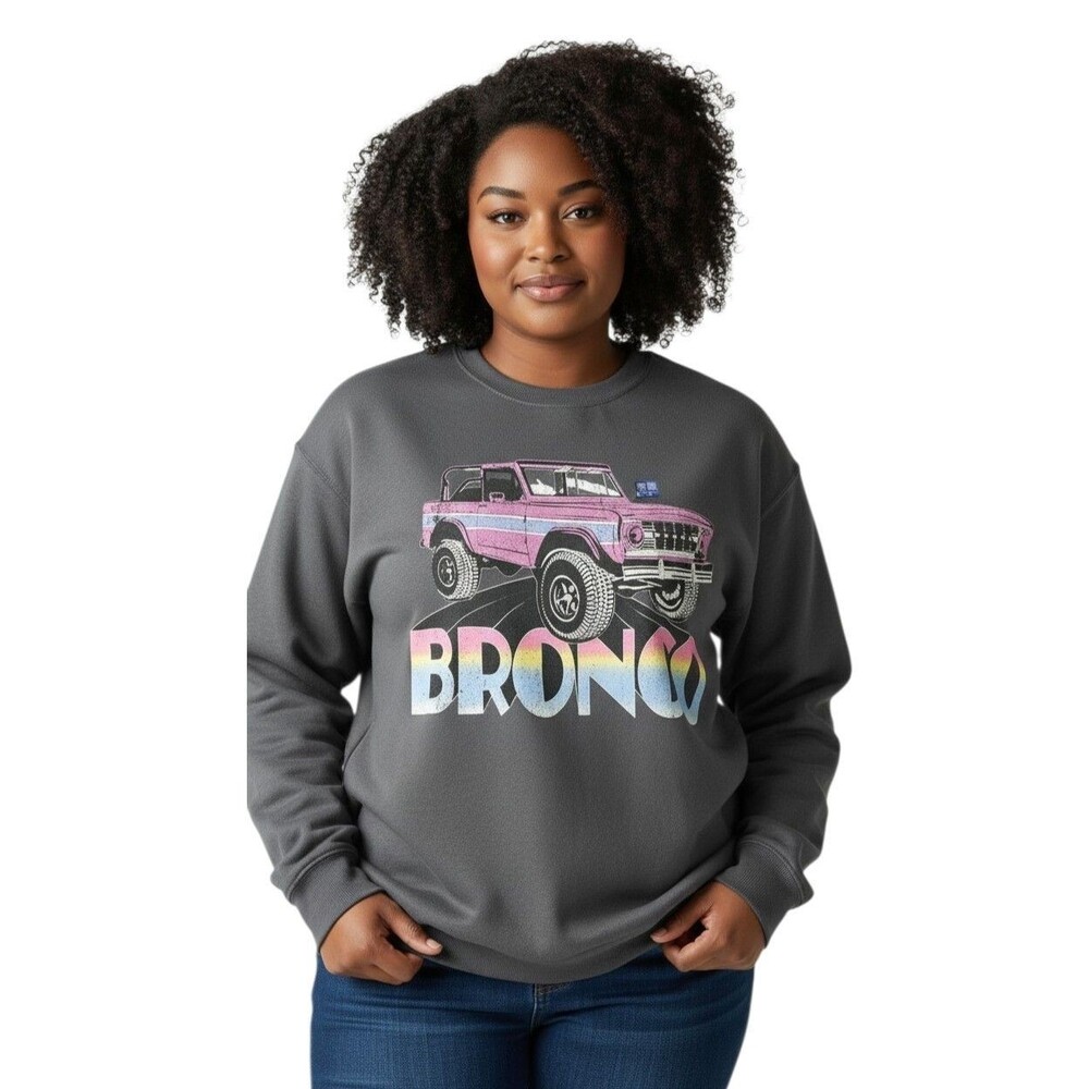 Grayson Threads Ford Bronco Licensed Fleece Women's Sweatshirt Grey Sz 2X NWT